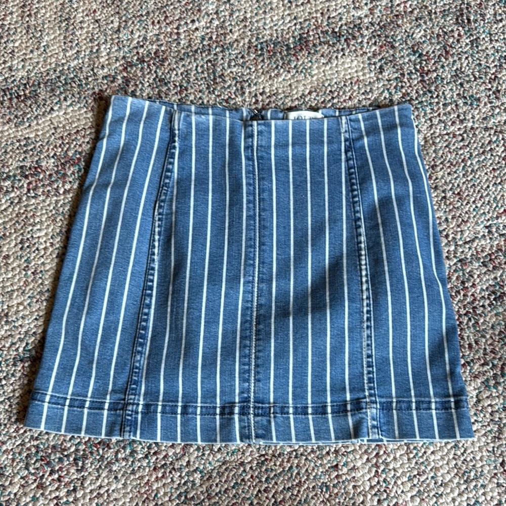 Striped Denim Skirt